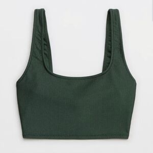 NWT Aerie Shine Rib Longline Scoop Bikini Top